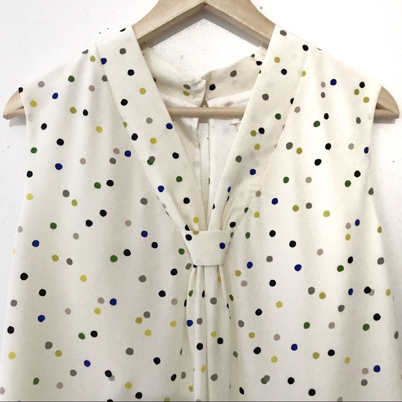 Kate Spade Sleeveless Polka Dot Silk Top Medium - Picture 2 of 7